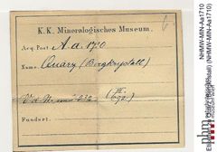 Etiketten zu Quarz (Bergkristall) (NHMW-MIN-Aa1710)